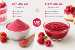 6 điểm khác biệt giữa bột mâm xôi và puree mâm xôi: Nên chọn loại nào cho ngành F&B?